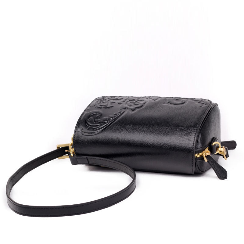 Vintage Small Embossing Leather Shoulder Bags 6518-Leather Shoulder Bags-Red-Free Shipping Leatheretro