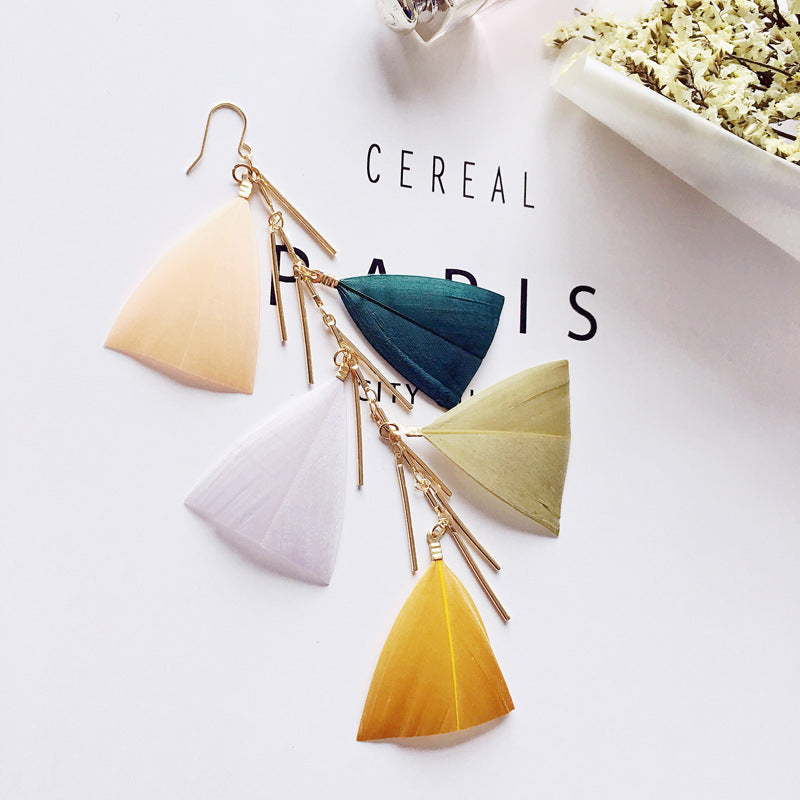 Holiday Bohemian Tassel Feather Dangle Drop Rings for Women-Earrings-Hook-Free Shipping Leatheretro