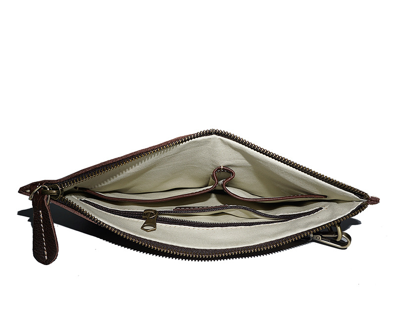 Men's Ultra Thin Leather Briefase Bag 8067-Leather bags for men-Brown-Free Shipping Leatheretro