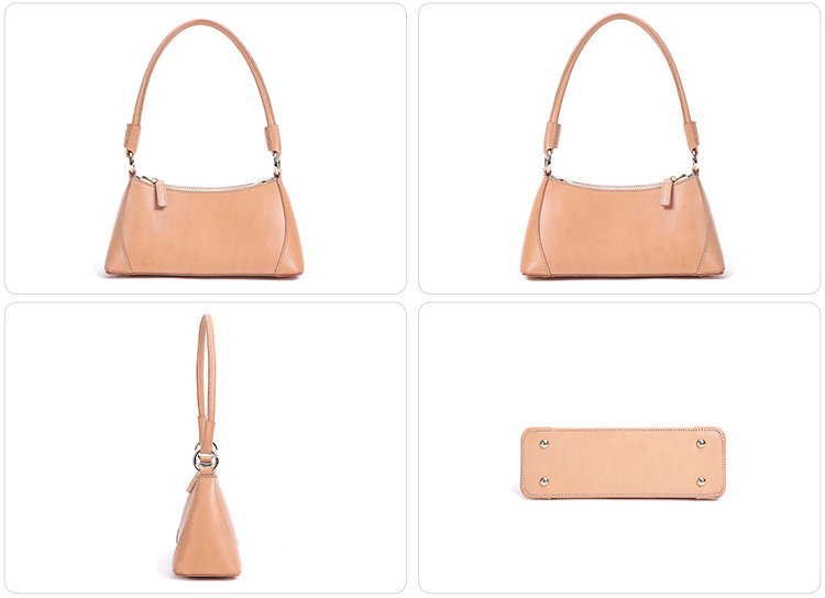 Women Handmade Leather Baguette Handbag W8755-Leather Women Bags-Brown-Free Shipping Leatheretro