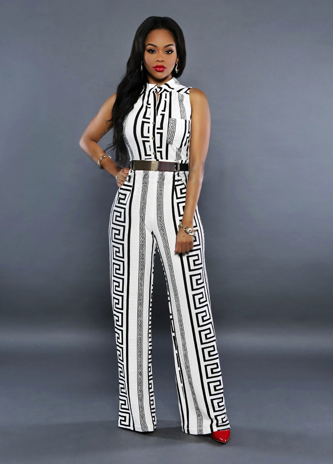 Sexy Summer Print Women Jumpsuits&rompers-Suits-White-S-Free Shipping Leatheretro