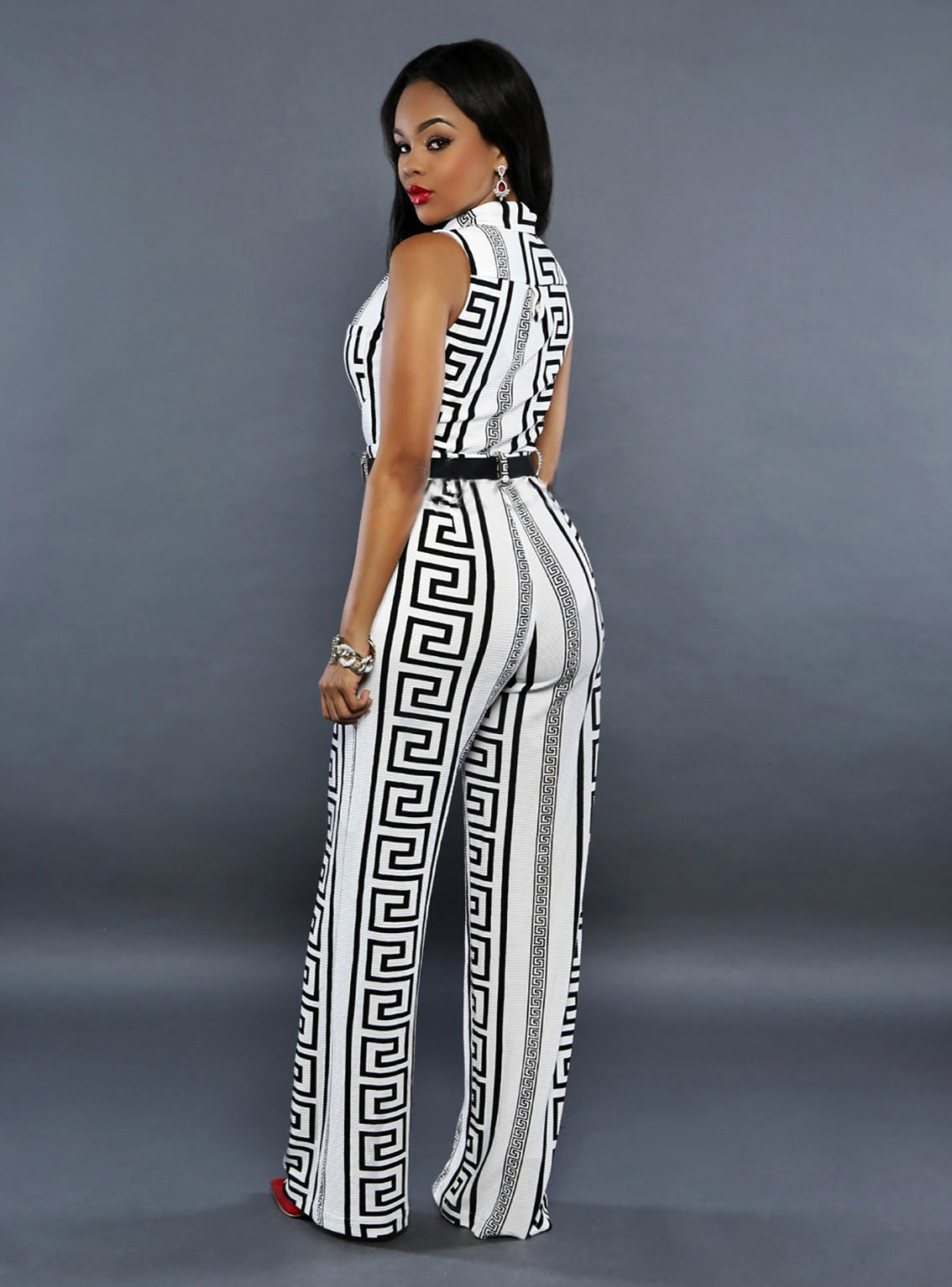 Sexy Summer Print Women Jumpsuits&rompers-Suits-White-S-Free Shipping Leatheretro