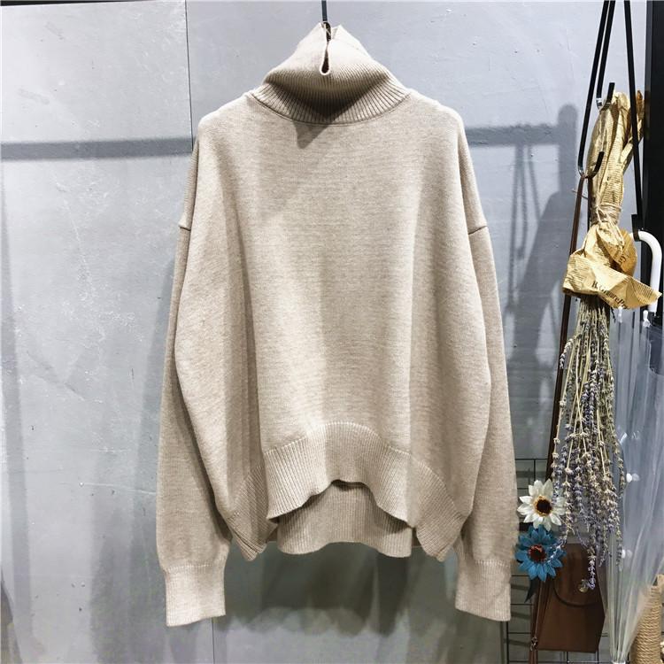 Women Turtleneck Cozy Knitting Pullover Sweaters-Shirts & Tops-Ivory-One Size-Free Shipping Leatheretro