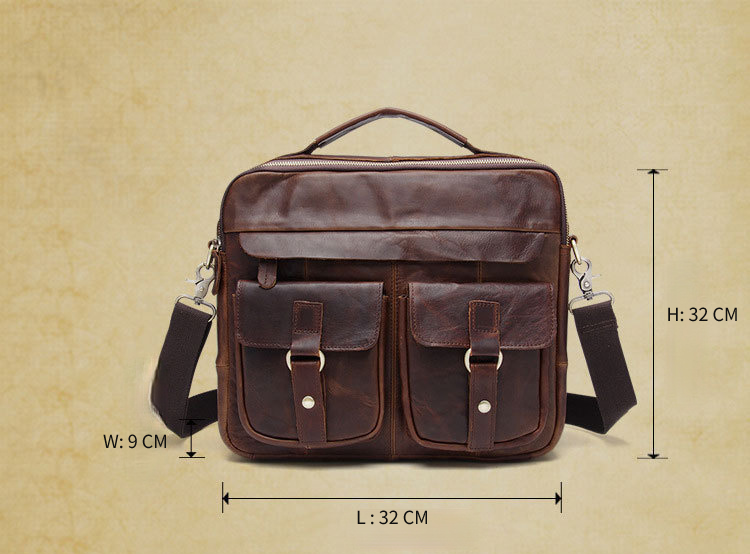 Retro Leather Business Laptop Bags JB207-Leather Briefcase-Coffee-Free Shipping Leatheretro