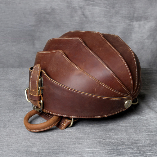 Handmade Leather Beetle Cyclus Pangolin Backpack Small Size 9874-1-Leather Backpack-Brown-Free Shipping Leatheretro