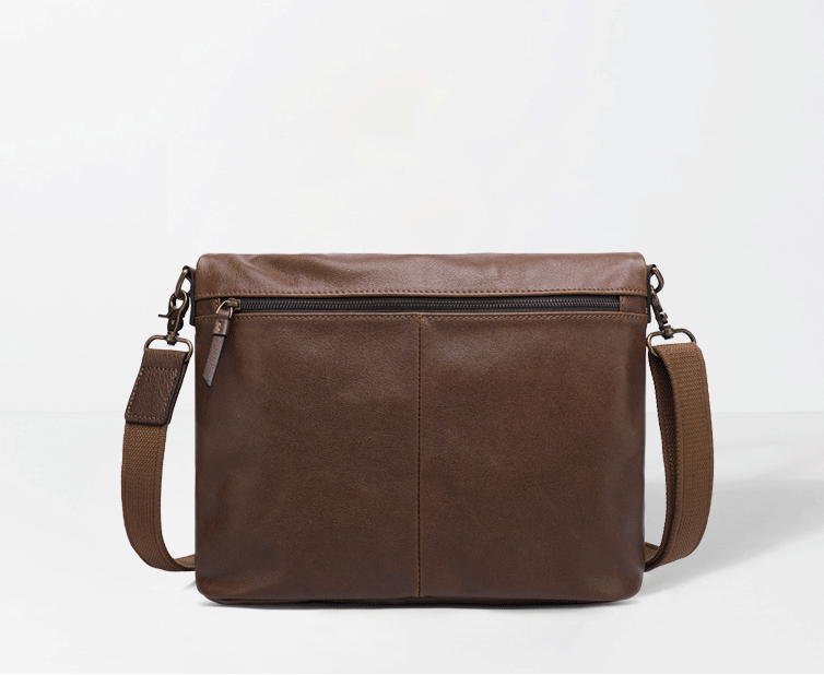 Retro Men's Leather Crossbody Bag M-8121-Leather bags for men-Brown-Free Shipping Leatheretro