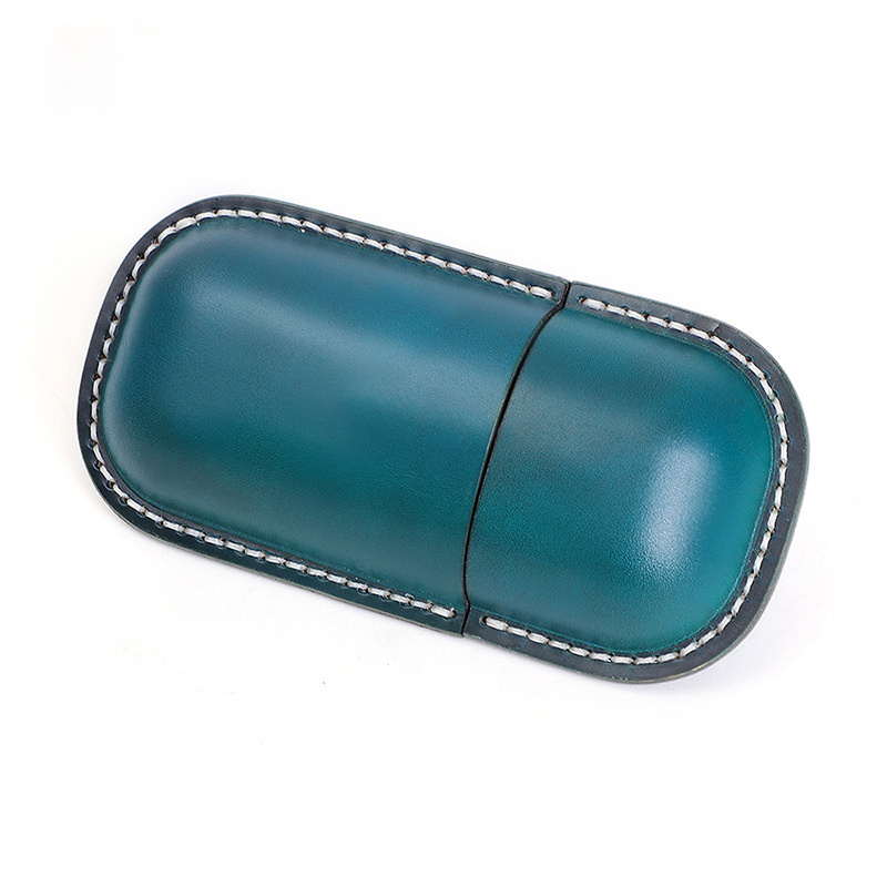 Vintage Handmade Leather Glass Cases J103-Leather Cases-Blue-Free Shipping Leatheretro