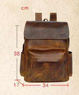 Retro Leather Travel Backpack Bag P-8090-Leather Backpack-Brown-Free Shipping Leatheretro