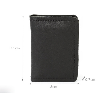 Vintage Leagher Mini Cards Case Wallet 1042-Leather Wallets-Black-Free Shipping Leatheretro