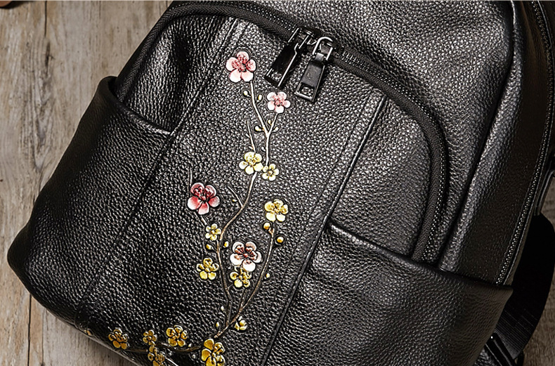 Hand Rubbing Vege Tanned Leather Backpacks for Women C302-Leather Backpacks for Women-Yellow-Free Shipping Leatheretro