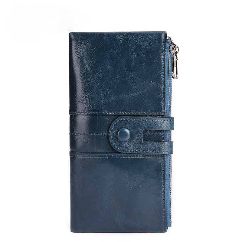 Women Vintage Leather Fashion Long Purse J2072-Leather Wallets-Green-Free Shipping Leatheretro