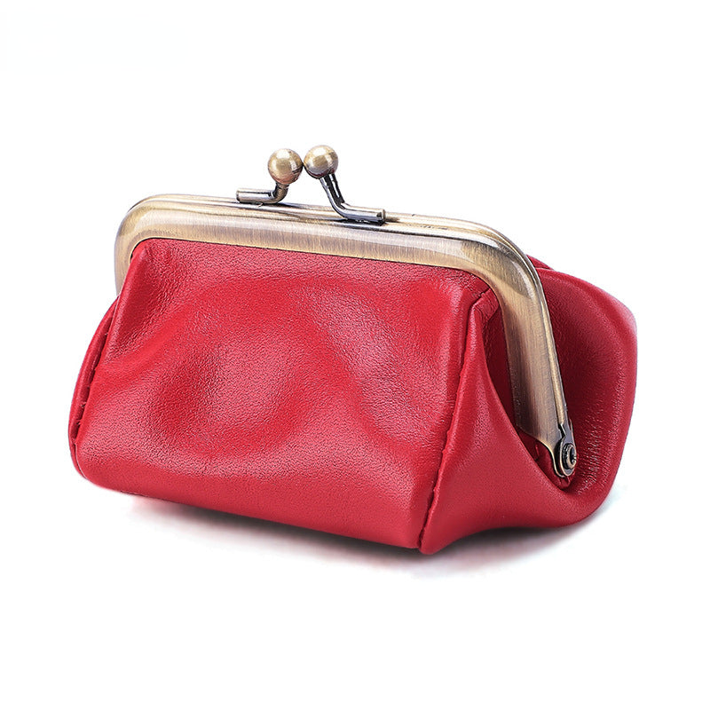 Vintage Cute Leather Change Storage Bags K095-Wallets & Money Clips-Red-Free Shipping Leatheretro