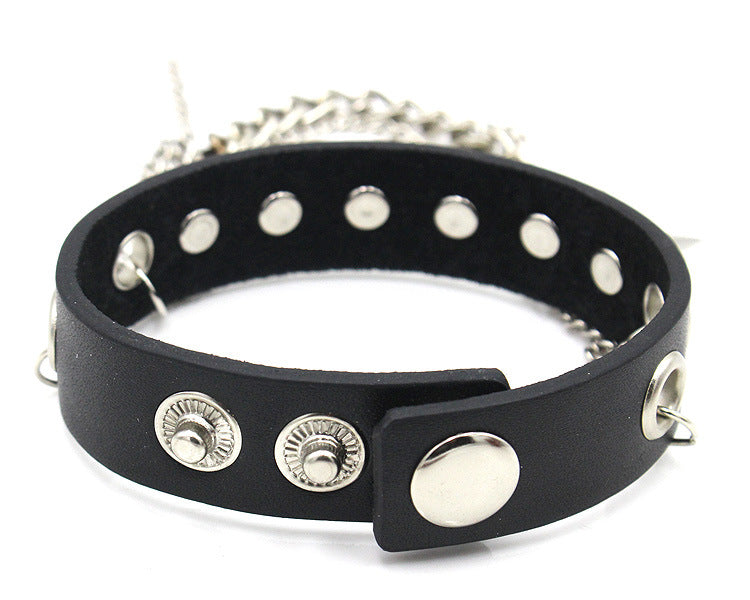 Punk Style Rivet Leather Bracelets-Bracelets-Red-Free Shipping Leatheretro