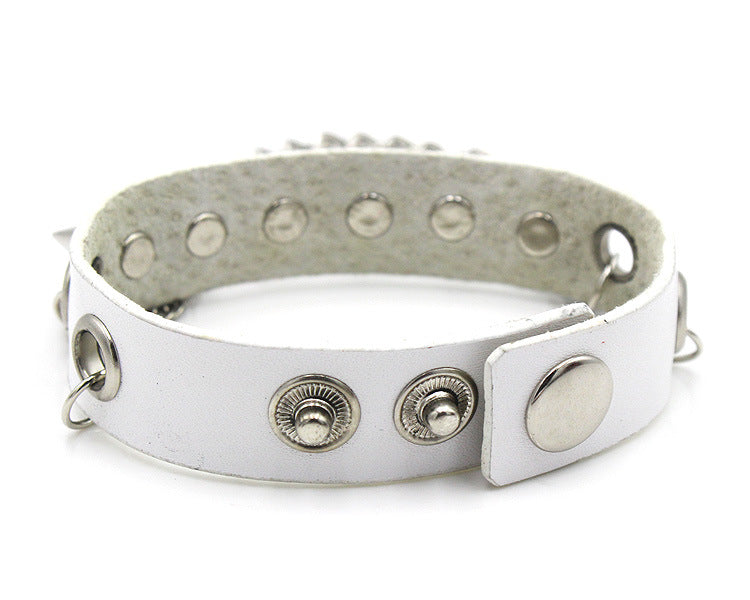 Punk Style Rivet Leather Bracelets-Bracelets-Red-Free Shipping Leatheretro