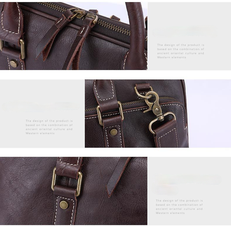 Retro Leather Business Briefcase B-8150-Leather Briefcase-Coffee-Free Shipping Leatheretro