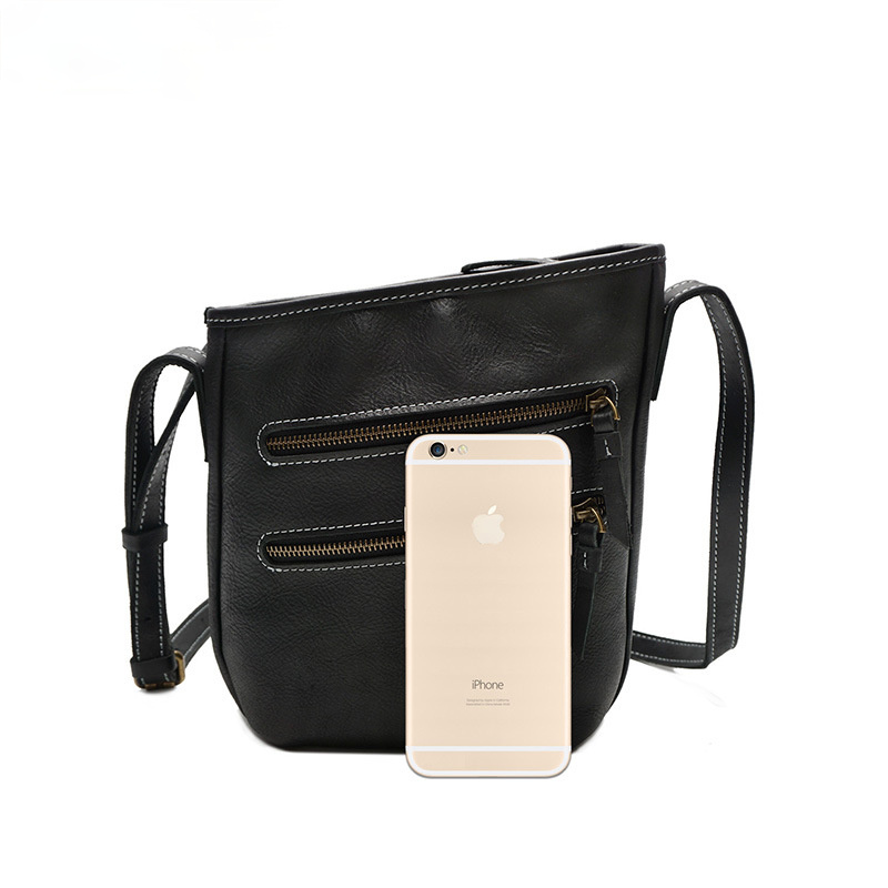 Handmade Leather Bags for Men and Women 8122-Leather Women Bags-Black-Free Shipping Leatheretro