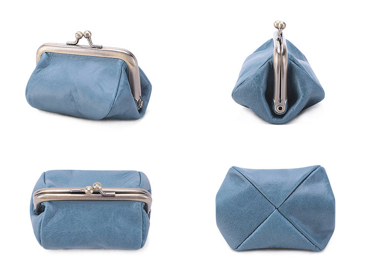 Vintage Cute Leather Change Storage Bags K095-Wallets & Money Clips-Green-Free Shipping Leatheretro