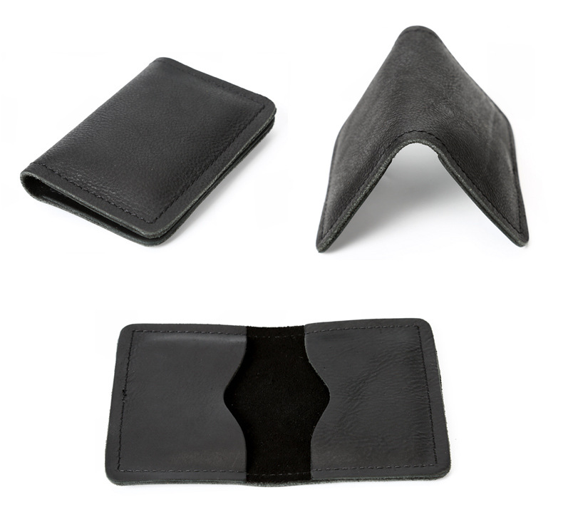 Vintage Leagher Mini Cards Case Wallet 1042-Leather Wallets-Black-Free Shipping Leatheretro