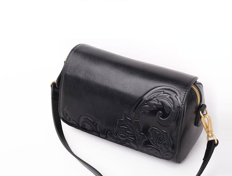 Vintage Small Embossing Leather Shoulder Bags 6518-Leather Shoulder Bags-Red-Free Shipping Leatheretro