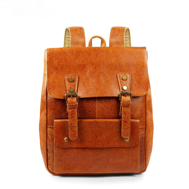 Brown Handmade Leather Retro Backpack P8175-Leather Backpack-Brown-Free Shipping Leatheretro