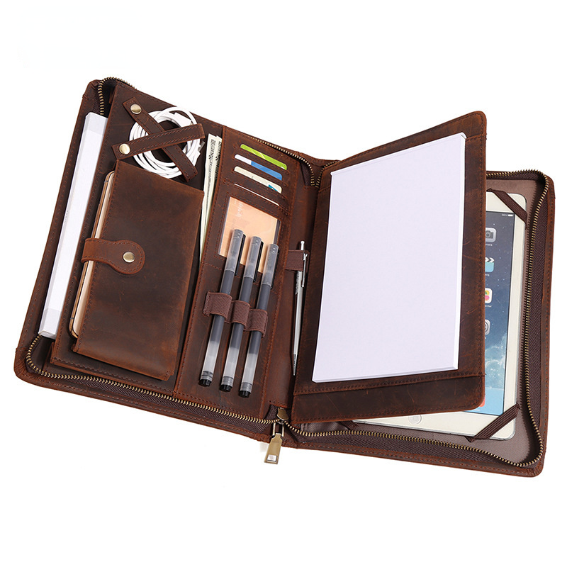 Handmad Leather Pro 10.5" Padfolios Case 2113-Leather Padfolio-Coffee-Free Shipping Leatheretro