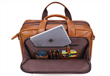 Men's Vintage Leather Briefcase 15.6" laptop J6467-Leather Briefcase-Brwon-Free Shipping Leatheretro