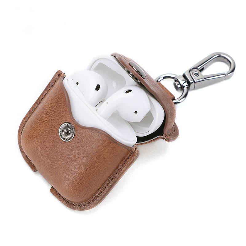 Retro Airpods Leather Case J073-Leather Cases-Coffee-Free Shipping Leatheretro