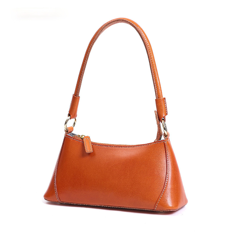 Women Handmade Leather Baguette Handbag W8755-Leather Women Bags-Brown-Free Shipping Leatheretro