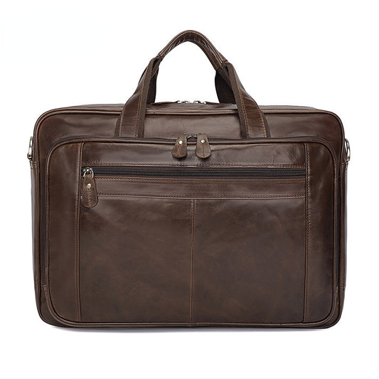 Vintage Leahter Briefcase 17" Leather Laptop 7320-Briefcases-Coffee-Free Shipping Leatheretro