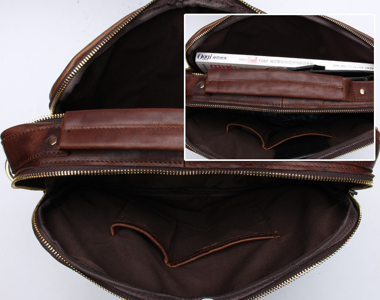 Retro Leather Business Laptop Bags JB207-Leather Briefcase-Coffee-Free Shipping Leatheretro