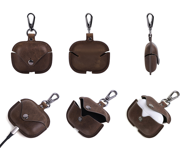 Vintage Leather Airpods Pro Protect Case J089-Leather Cases-Coffee-Free Shipping Leatheretro