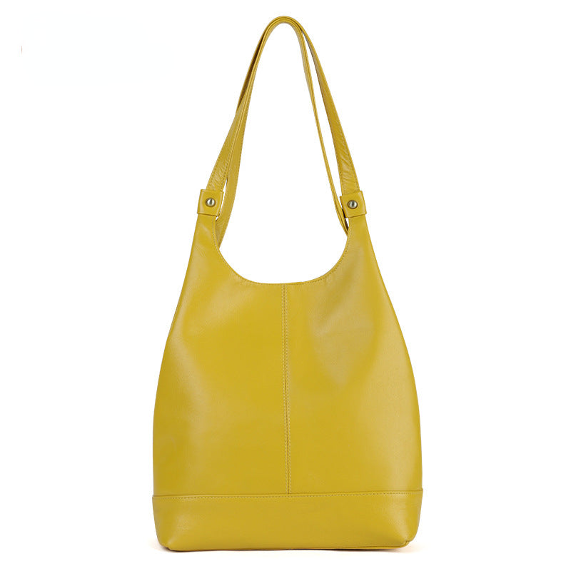 Casual Functional Leather Backpacks for Women 8735-Backpacks-Yellow-Free Shipping Leatheretro