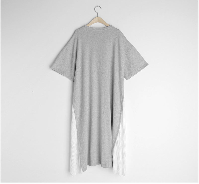 Summer Cotton Casual Women Midi Dresses-Dresses-Gray-S 40-50kg-Free Shipping Leatheretro