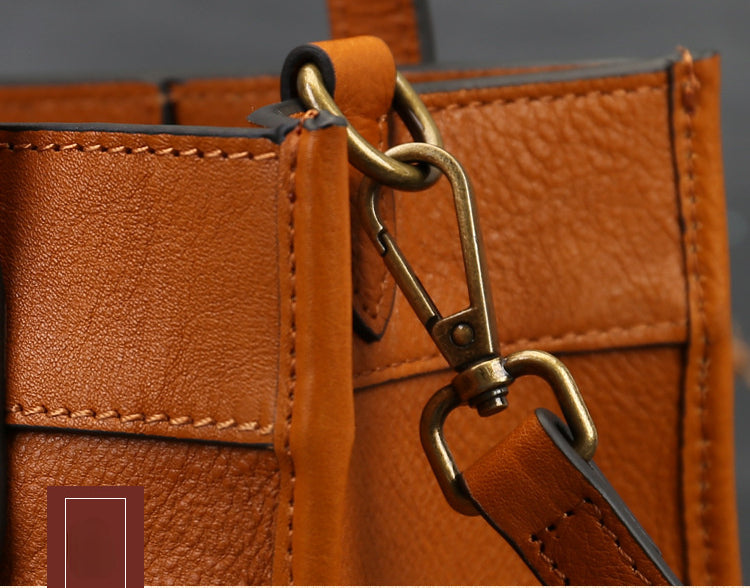 Vintage Leather Simple Design Crossbody Handbag for Women 9189-Handbags, Wallets & Cases-Brown-Free Shipping Leatheretro