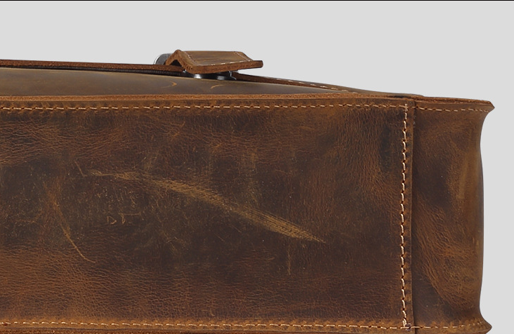 Vintage Crazy Horse Leather Business Briefcase Laptop J6148-Leather Briefcase-Dark Coffee-Free Shipping Leatheretro