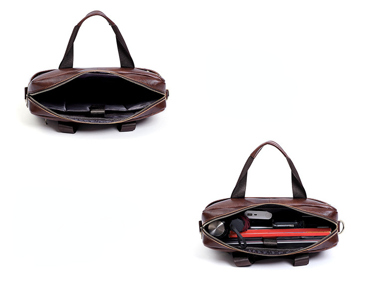 Retro Handmade Leather 15.6" Business Laptop Bag 8008-Leather Briefcase-Brwon-Free Shipping Leatheretro