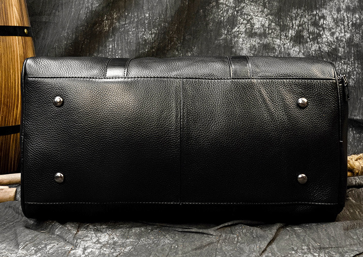 Leather Weekend Travle Bag Large Stroage for Men 9422-Leather Duffle Bags-Black-Free Shipping Leatheretro