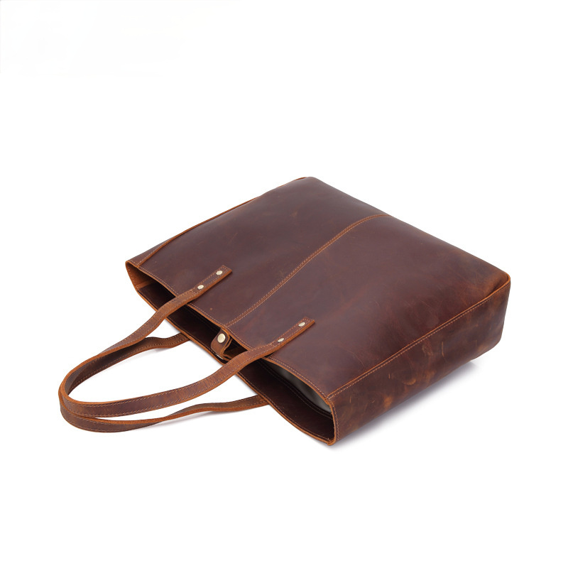 Women Leather Sholder Large Capacity Handbags W8050-Leather Women Bags-Brown-Free Shipping Leatheretro