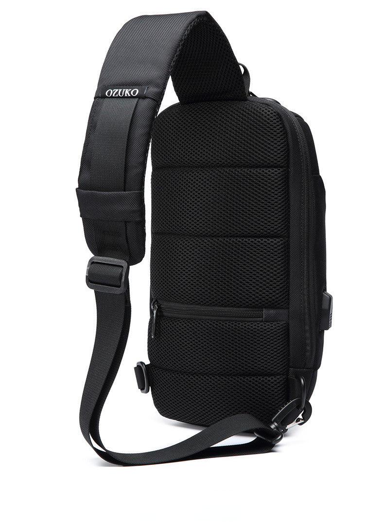 Oxford Fabric Tactical Crossbody Chest Bag for Men 9223-Bicycle Bags & Panniers-Dark Blue-Free Shipping Leatheretro