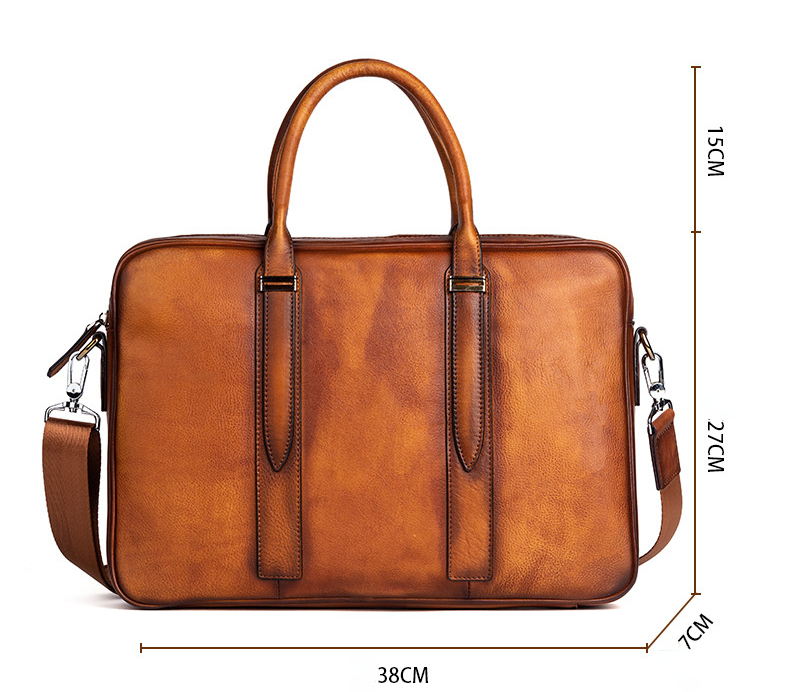 Vintage Leather Casual Briefcase for Men 1310-Leather Briefcase-Brown-Free Shipping Leatheretro