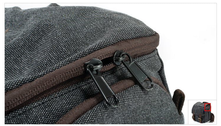 Vintage Leather Canvas Waterproof Camera Bag C9162-Leather Camera Bag-Brown-Free Shipping Leatheretro