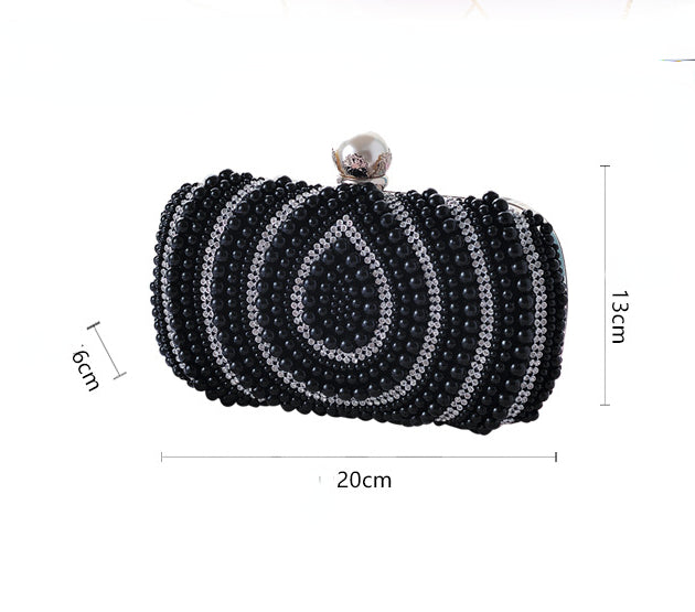 Drop Design Jewelry Evening Party Bags-Black-Free Shipping Leatheretro