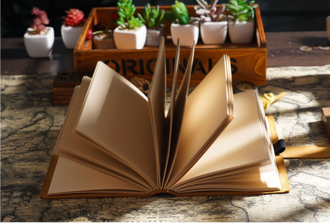 Vintage Handmade Leather A5 Notebook-Notebooks & Notepads-Black-Free Shipping Leatheretro