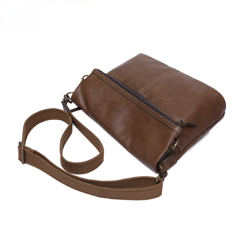 Retro Men's Leather Crossbody Bag M-8121-Leather bags for men-Brown-Free Shipping Leatheretro