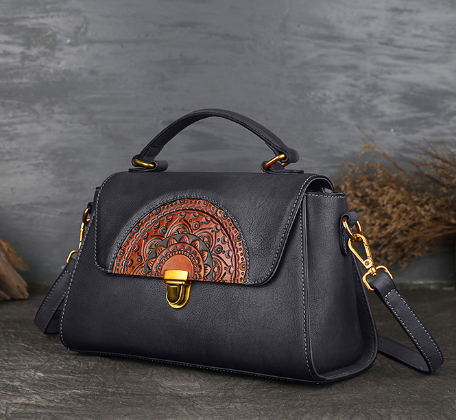 Vintage Leather Tote Handbags for Women 1199-Leather Bags for Women-Orange-Free Shipping Leatheretro