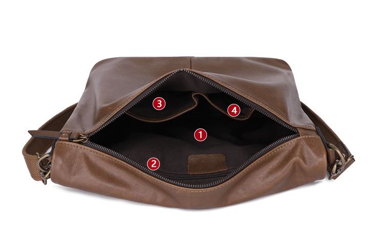 Retro Men's Leather Crossbody Bag M-8121-Leather bags for men-Brown-Free Shipping Leatheretro