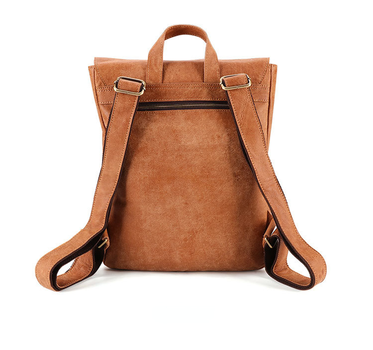 Leisure Vintage Leather Laptop Backpack J6355-Leather Backpack-Polish Brown-Free Shipping Leatheretro