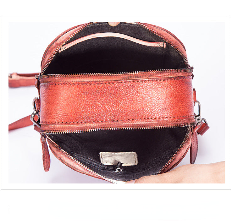 Leisure Heart Shape Design Leather Women Shoulder Bags 8055-Handbags-Red-Free Shipping Leatheretro