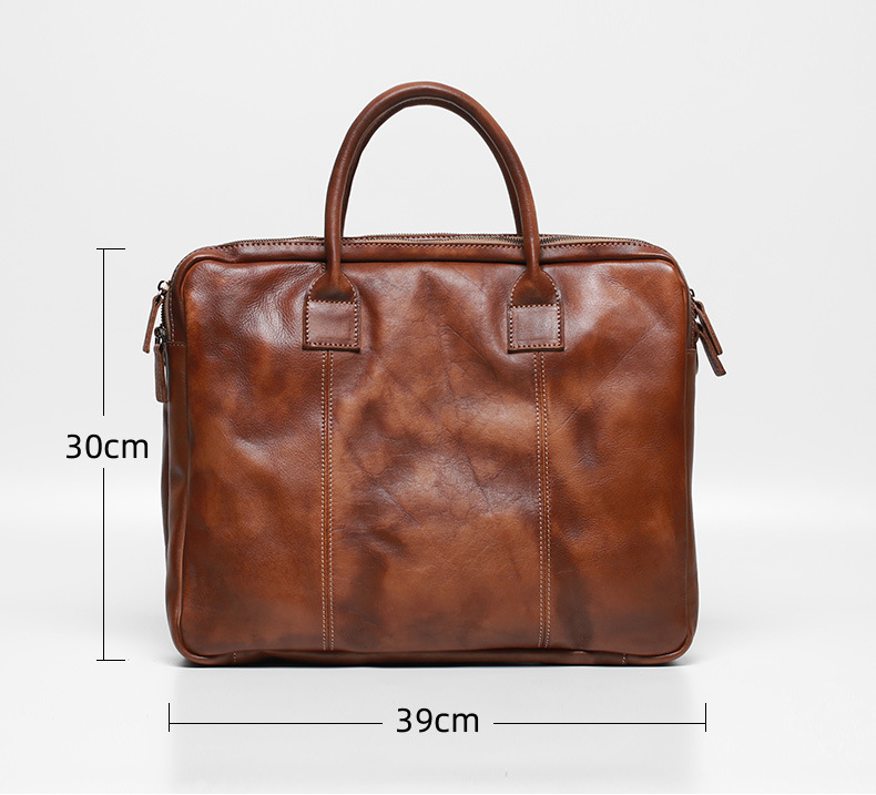 Retro Leather Business Briefcase O1901-Leather Briefcase-Coffee-Free Shipping Leatheretro