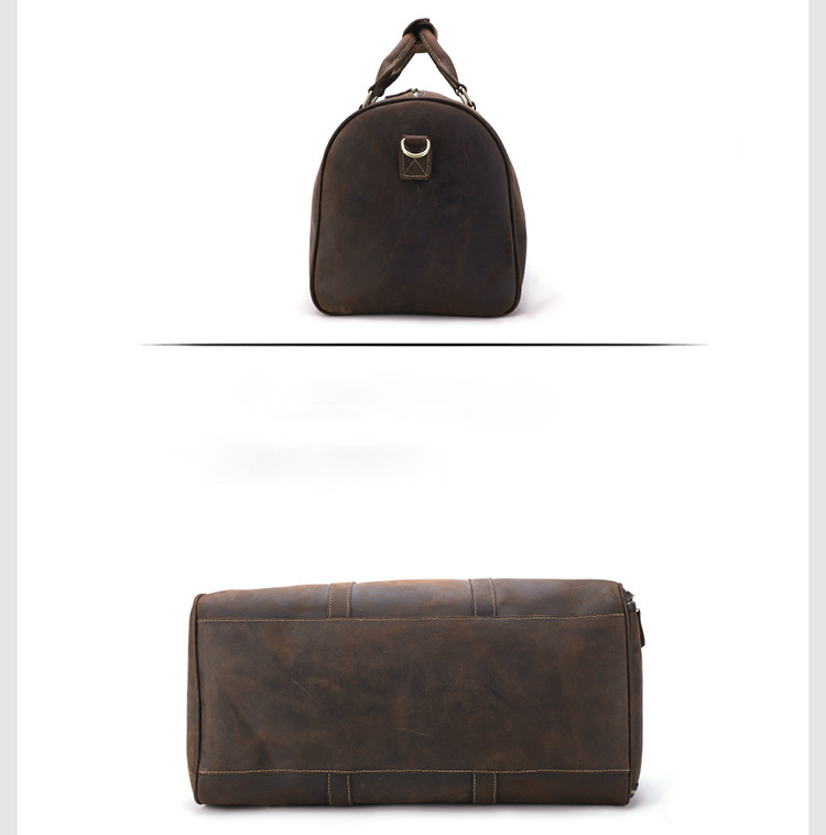 Handmade Leather Retro Business Duffle Bag/Travel Bag J6482-Leather Duffle Bags-Coffee-Free Shipping Leatheretro